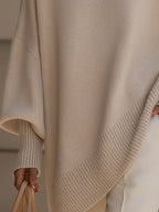 Women's Asymmetric Hem Poncho Sweater