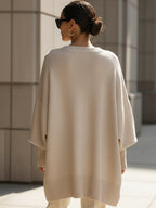 Women's Asymmetric Hem Poncho Sweater