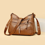 Women's Multi-Pocket Shoulder Bag with Adjustable Strap
