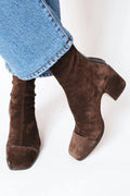 Women's Square Toe Ankle Boots with Block Heel