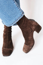 Women's Square Toe Ankle Boots with Block Heel