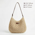 Women's Woven Hobo Crossbody Bag with Adjustable Strap