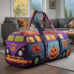 Padded Patchwork Travel Duffel Bag with Zip Closure