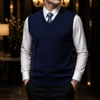 Men's Tailored Cashmere V-Neck Sweater Vest