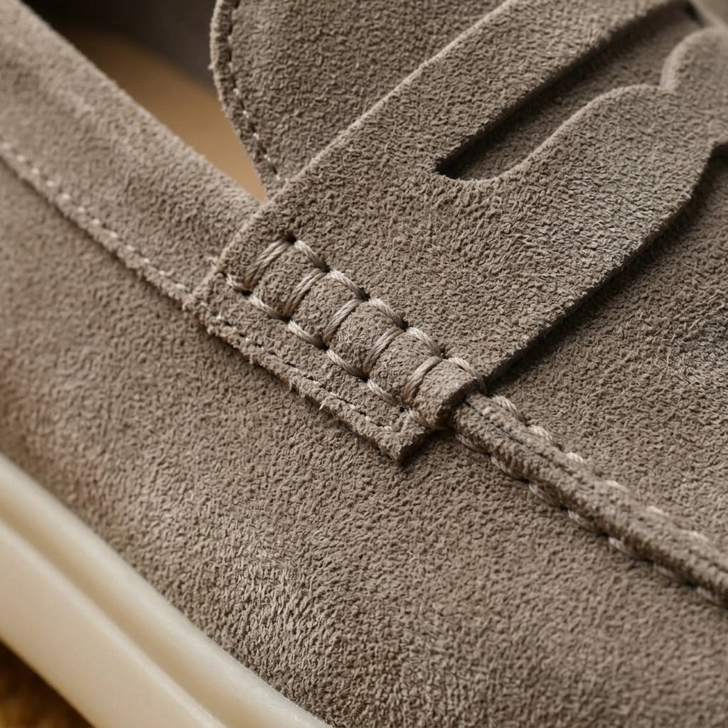 Men's Soft Suede Slip-On Loafers with Low Heel