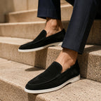 Men's Soft Suede Slip-On Loafers with Low Heel