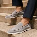 Men's Soft Suede Slip-On Loafers with Low Heel