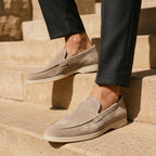 Men's Soft Suede Slip-On Loafers with Low Heel