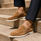 Men's Soft Suede Slip-On Loafers with Low Heel