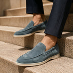Men's Soft Suede Slip-On Loafers with Low Heel