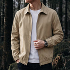 Men's Relaxed Zip-Up Jacket with Gathered Cuffs