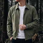 Men's Relaxed Zip-Up Jacket with Gathered Cuffs