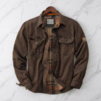 Men's Waxed Cotton Work Jacket with Chest Pockets