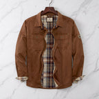 Men's Waxed Cotton Work Jacket with Chest Pockets