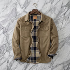 Men's Waxed Cotton Work Jacket with Chest Pockets
