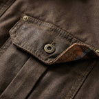 Men's Waxed Cotton Work Jacket with Chest Pockets
