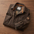 Men's Waxed Cotton Work Jacket with Chest Pockets