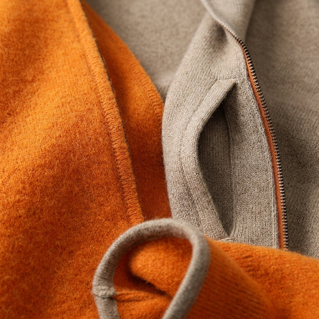 Men's Reversible Cashmere Zip-Up Hoodie
