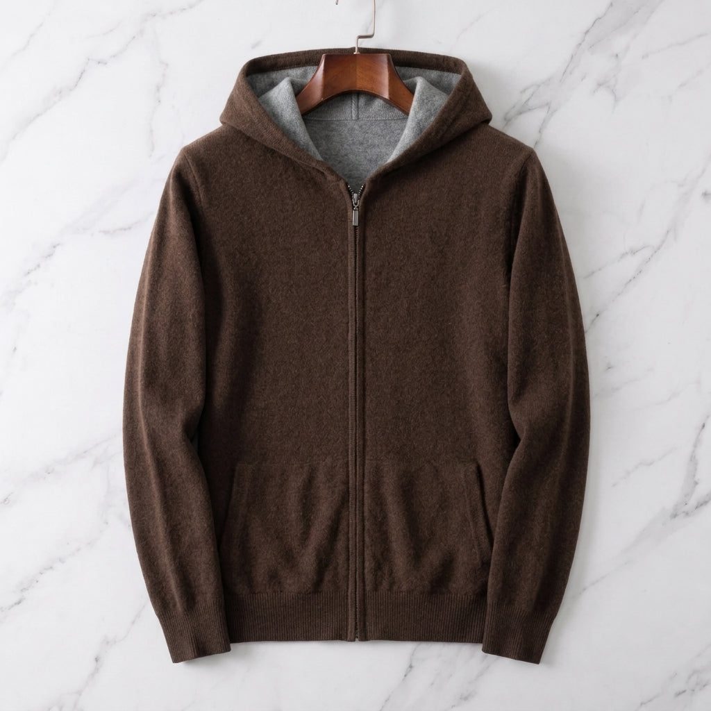Men's Reversible Cashmere Zip-Up Hoodie