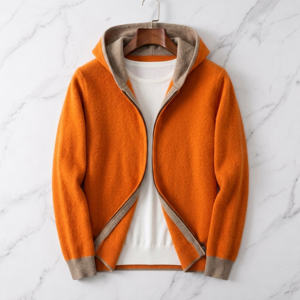 Men's Reversible Cashmere Zip-Up Hoodie