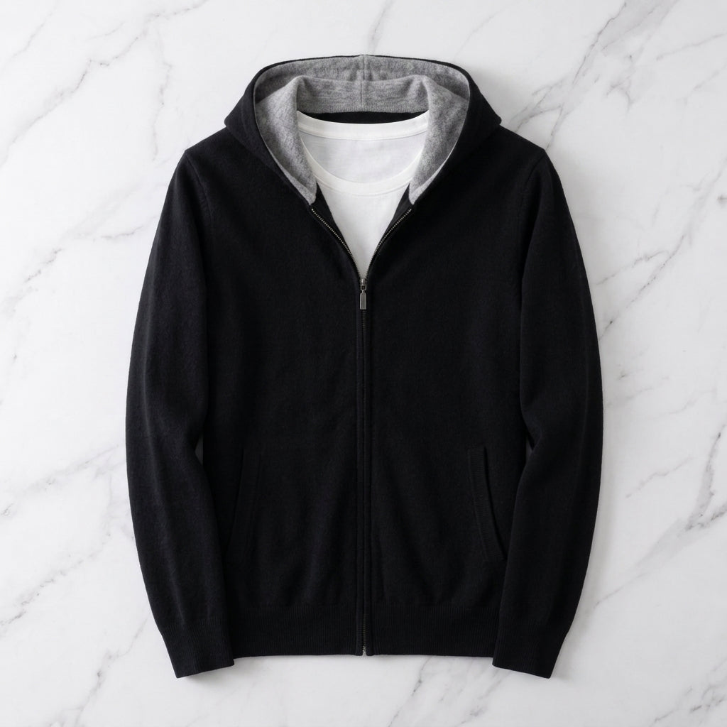 Men's Reversible Cashmere Zip-Up Hoodie