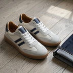 Men's Leather Low-Top Lace-Up Sneakers