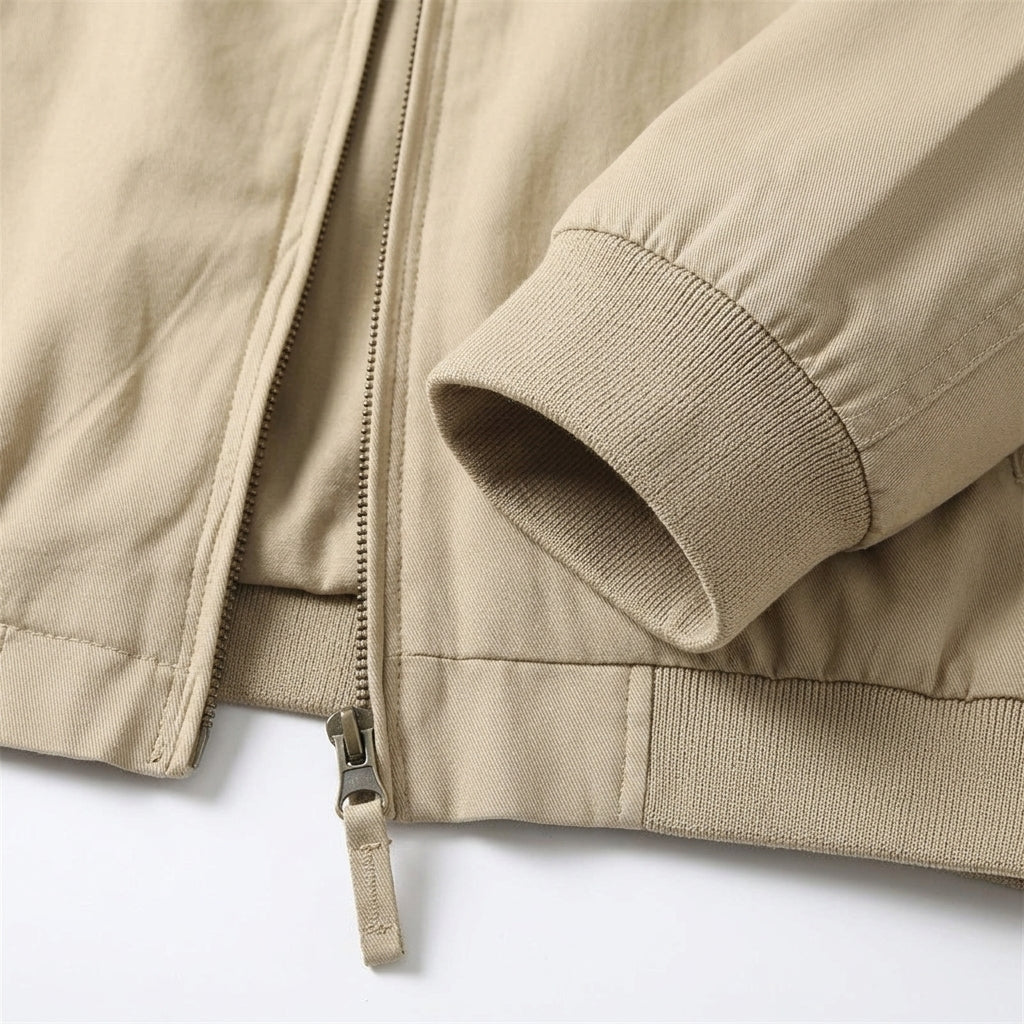 Men's Lightweight Zip-Up Jacket with Elastic Hem