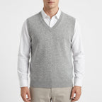 Men's Merino V-Neck Sweater Vest with Relaxed Fit