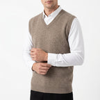 Men's Merino V-Neck Sweater Vest with Relaxed Fit