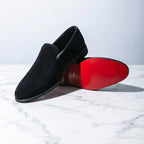 Men's Suede Slip-On Loafers with Low Heel