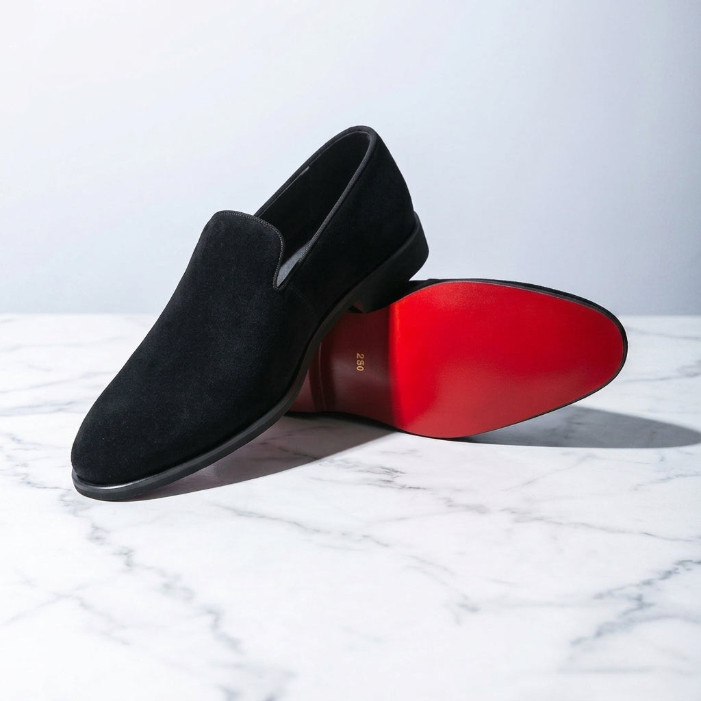 Men's Suede Slip-On Loafers with Low Heel