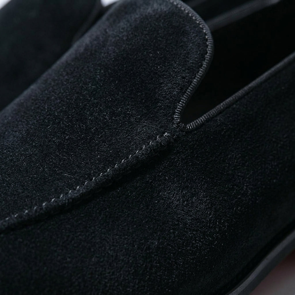 Men's Suede Slip-On Loafers with Low Heel