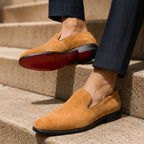 Men's Suede Slip-On Loafers with Low Heel