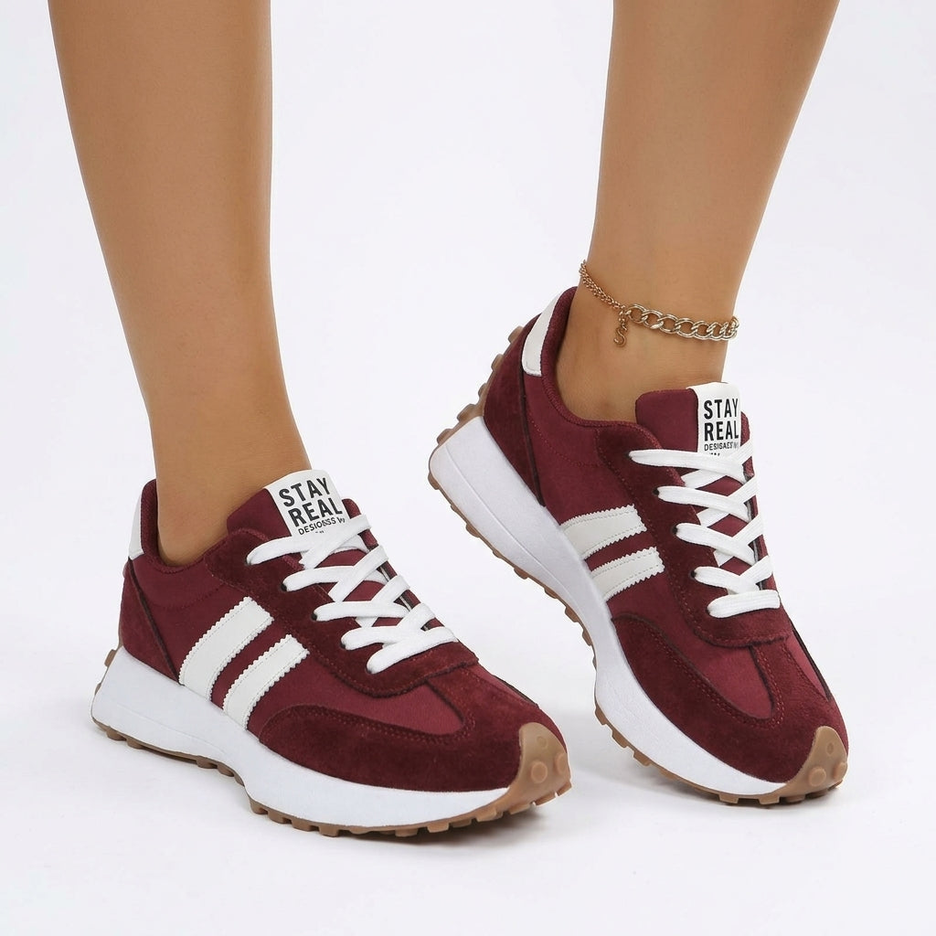 Women's Lightweight Lace-Up Sneakers with Cushioned Support