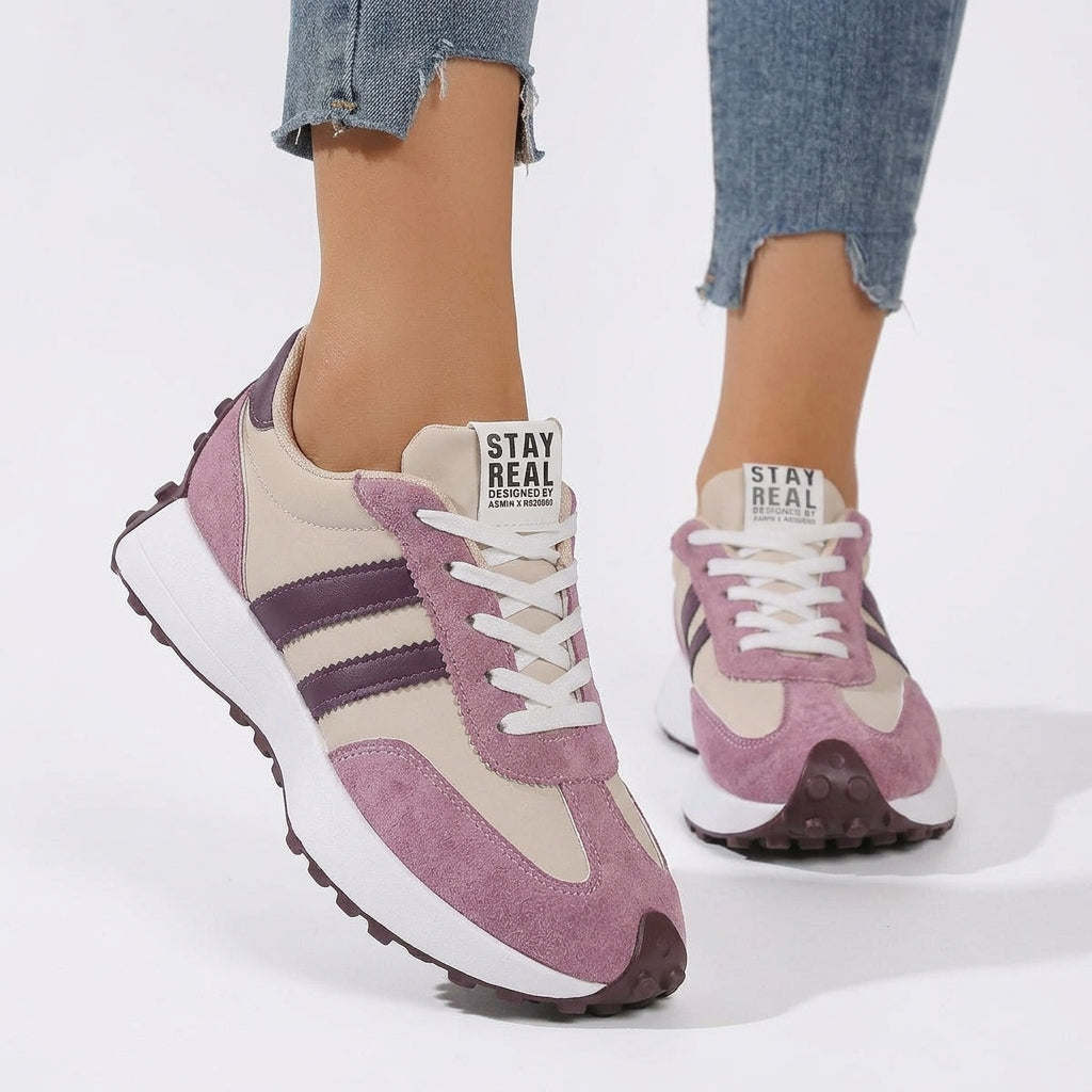 Women's Lightweight Lace-Up Sneakers with Cushioned Support