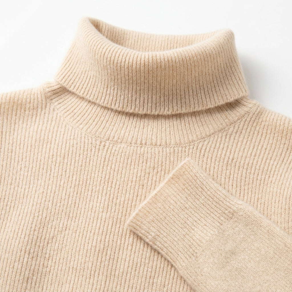 Women's Cashmere Turtleneck Sweater with Long Sleeves