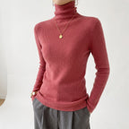 Women's Cashmere Turtleneck Sweater with Long Sleeves