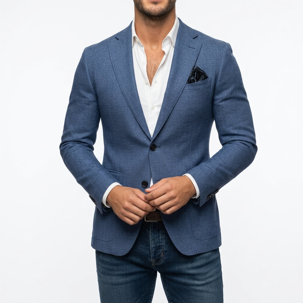 Men's Slim Fit Blazer with Notched Lapels