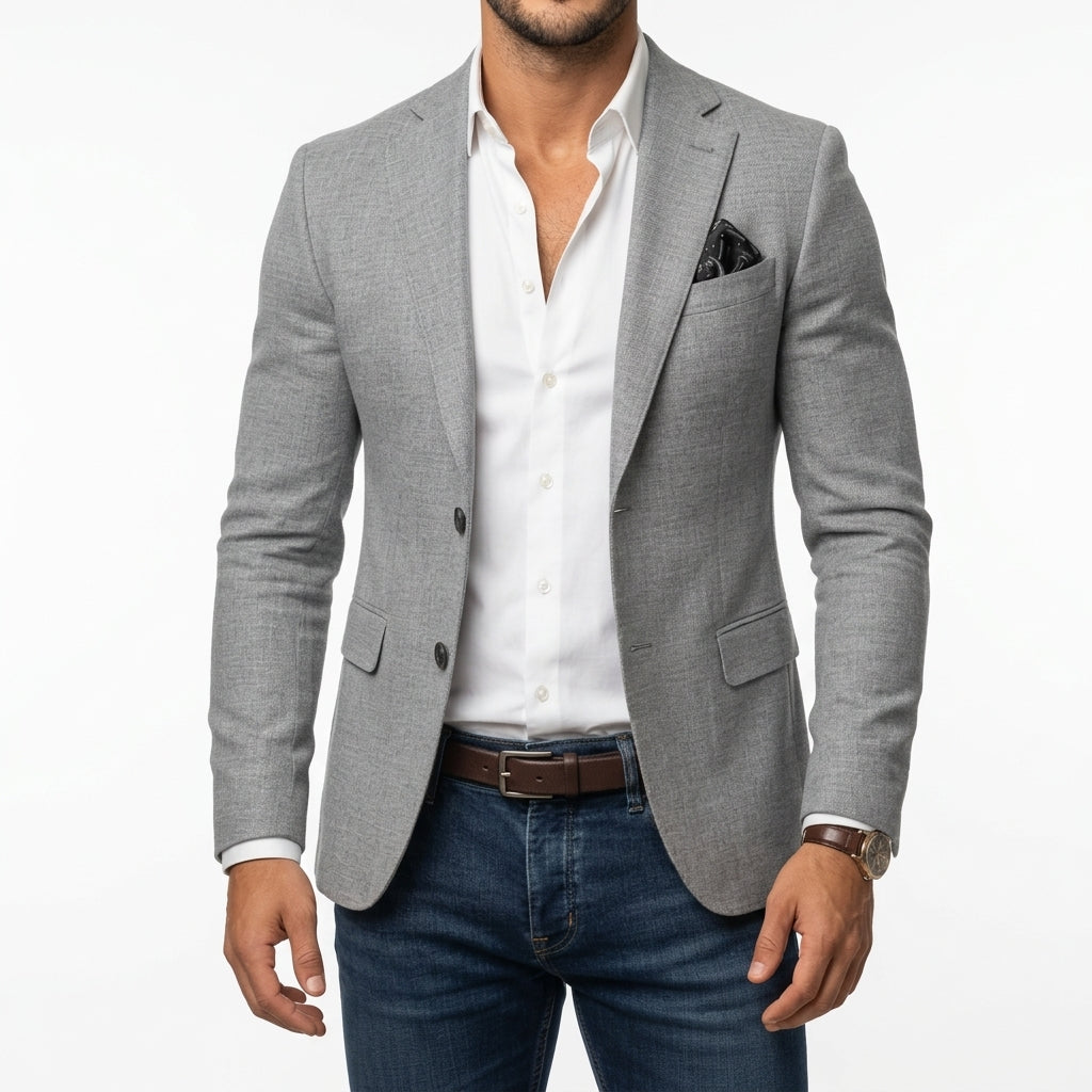 Men's Slim Fit Blazer with Notched Lapels