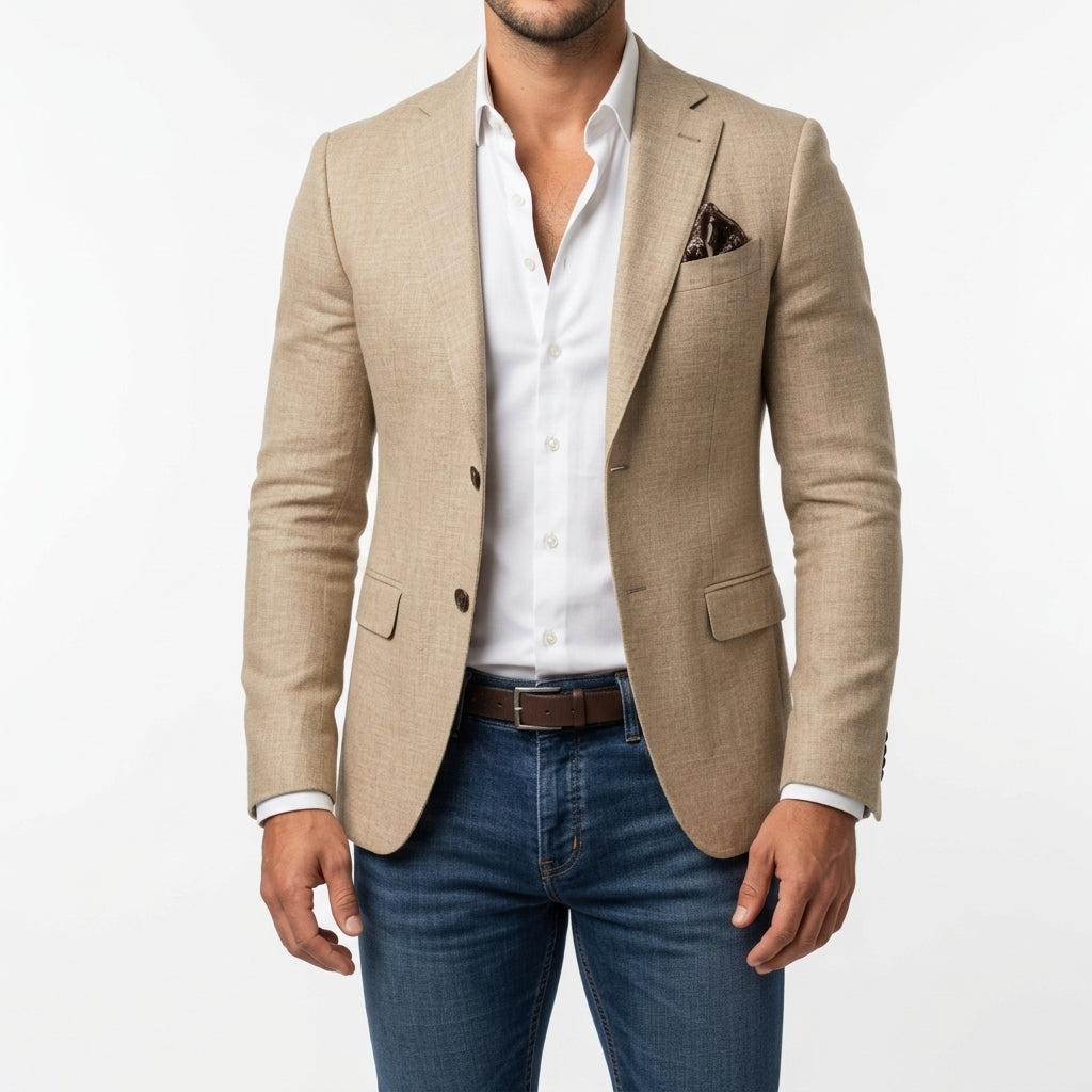 Men's Slim Fit Blazer with Notched Lapels