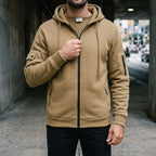 Men's Cotton Zip-Up Hoodie with Utility Pockets