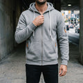 Men's Cotton Zip-Up Hoodie with Utility Pockets