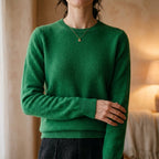 Women's Cashmere Crew Neck Sweater with Relaxed Fit