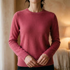 Women's Cashmere Crew Neck Sweater with Relaxed Fit