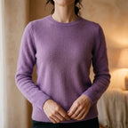 Women's Cashmere Crew Neck Sweater with Relaxed Fit