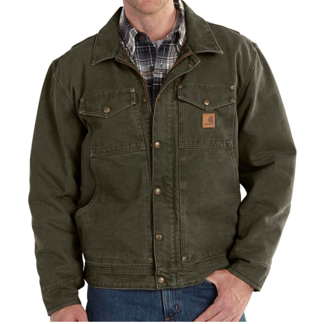 Men's Cotton Duck Work Jacket with Button Front