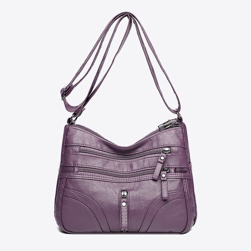 Women's Multi-Pocket Shoulder Bag with Adjustable Strap