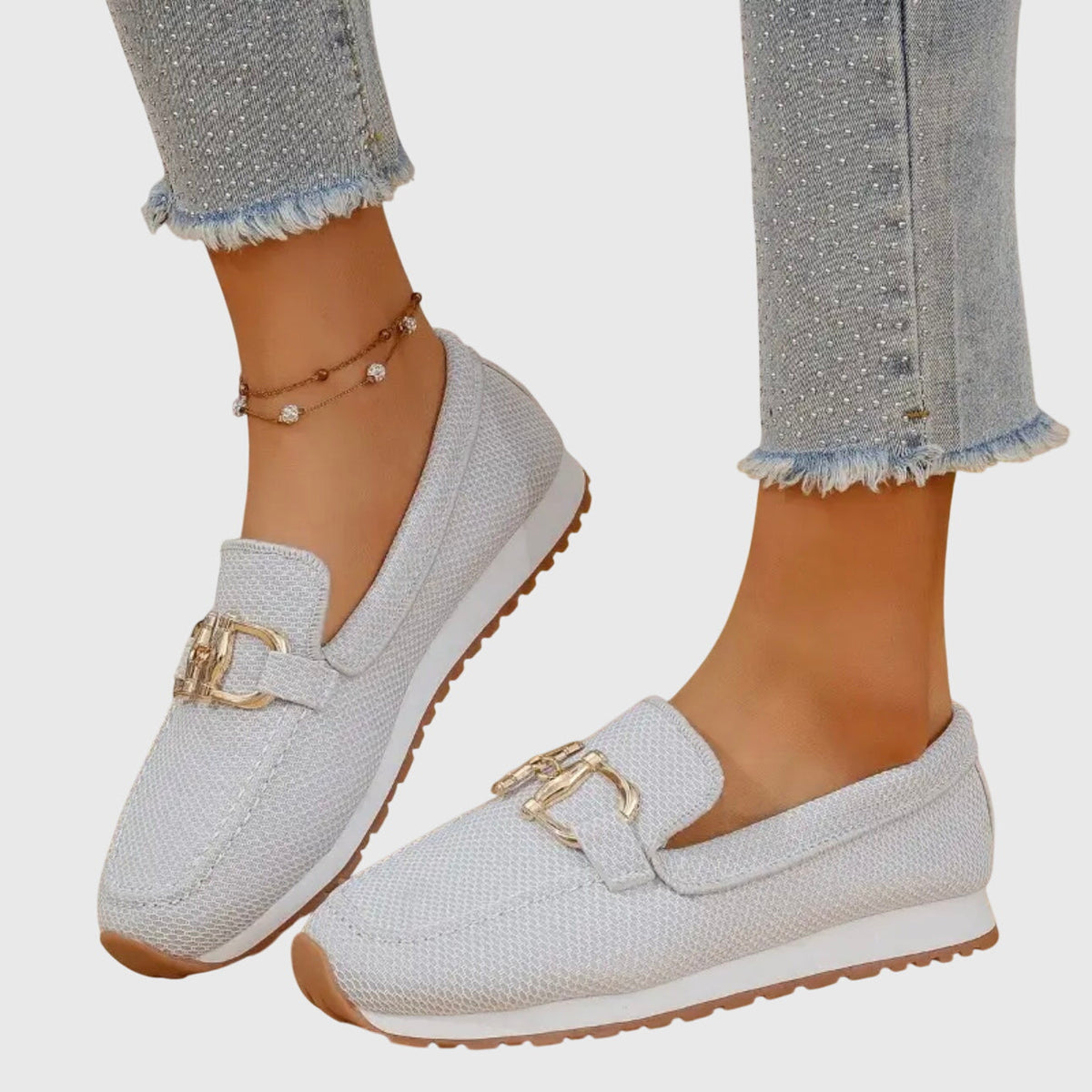 Women's Breathable Knit Horsebit Loafers