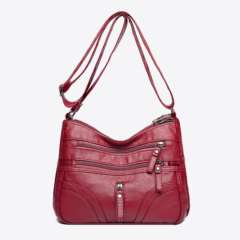 Women's Multi-Pocket Shoulder Bag with Adjustable Strap