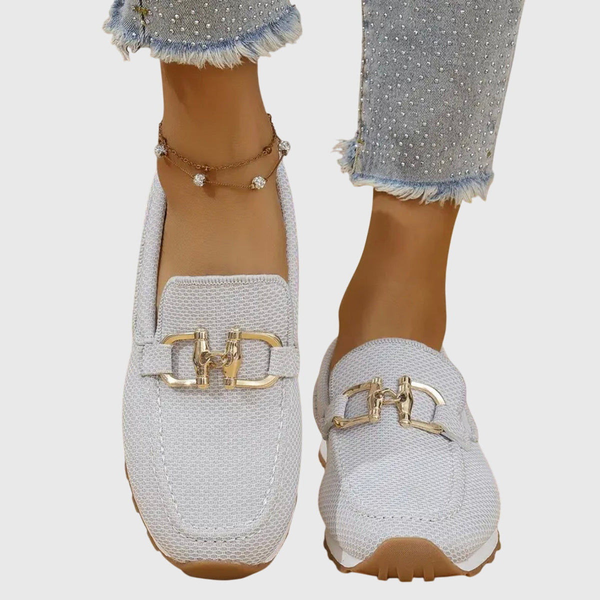 Women's Breathable Knit Horsebit Loafers